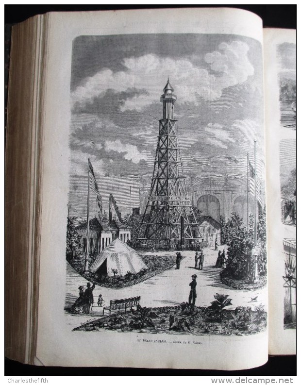 LES 2 GRANDES RELIURES " L´EXPOSITION UNIVERSELLE DE 1867 A PARIS " 960 pages - NOMBREUSES GRAVURES - à prix dérisoire