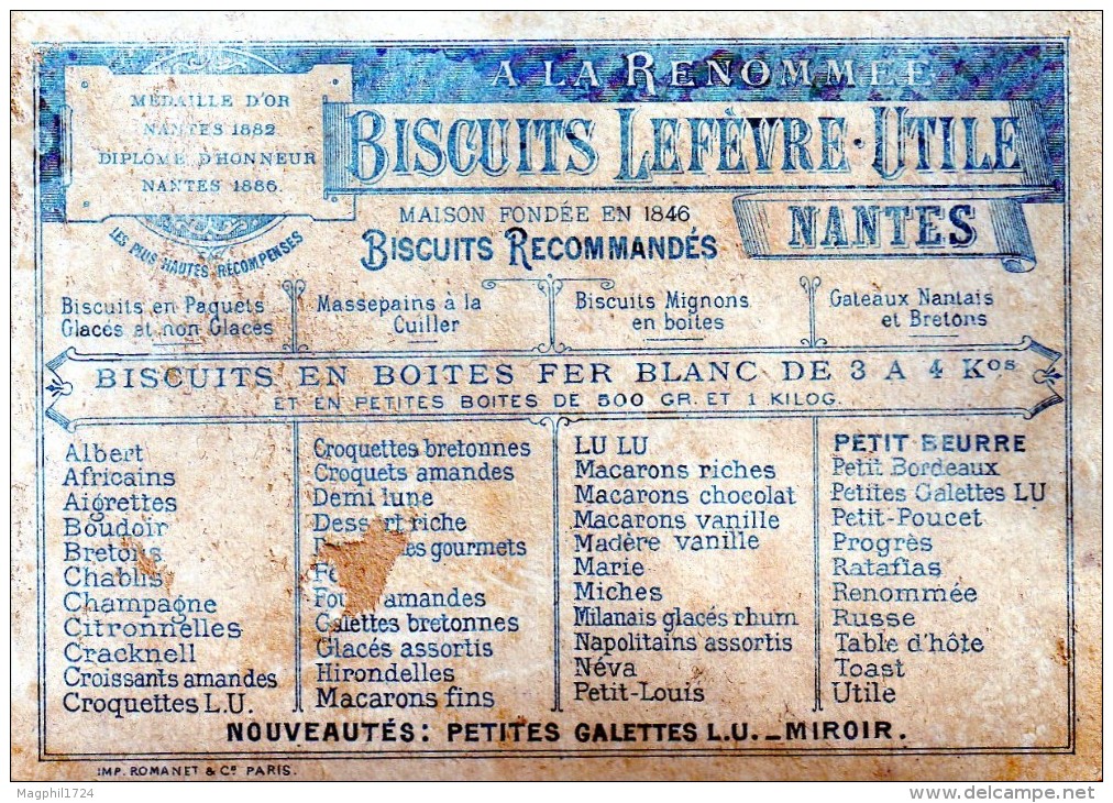 Chromos Biscuits Lefevre-utile (  Petit Beurre Nantes ) ( Costume Historique-louis 14  ) - Lu