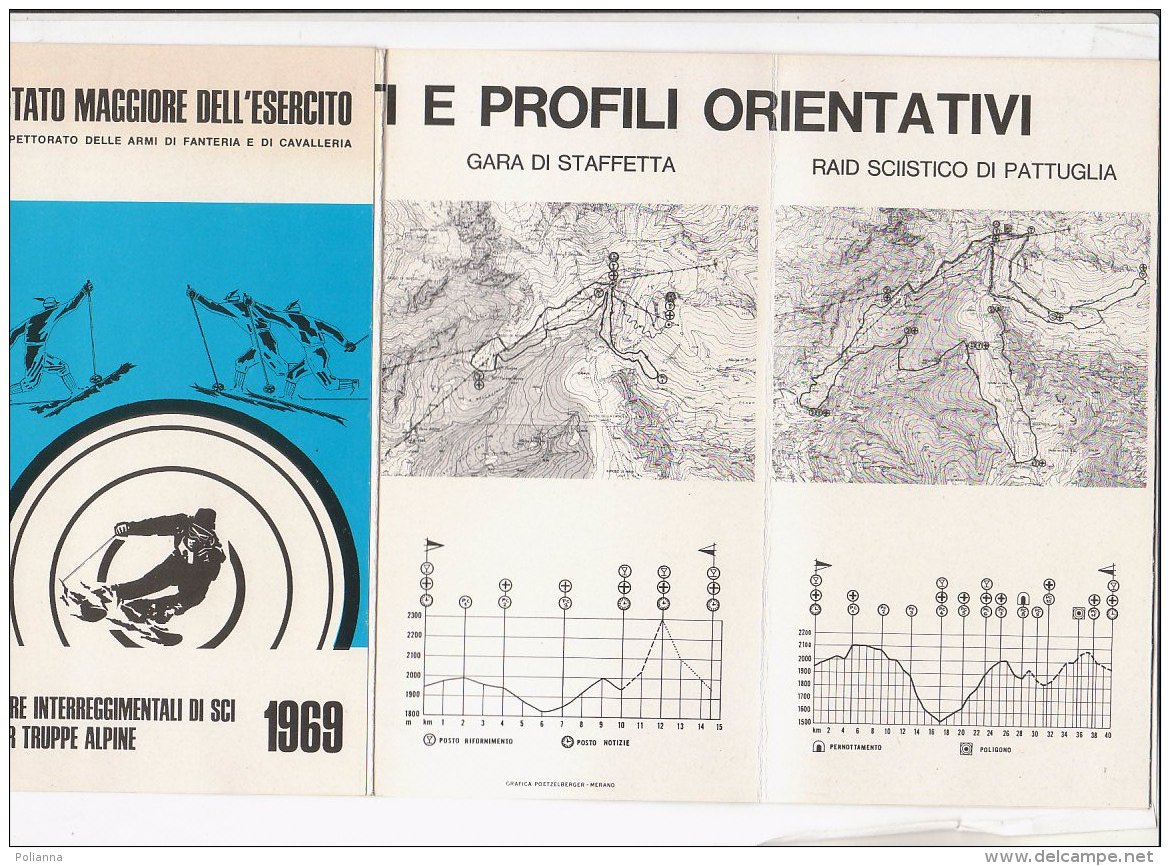 B1636 - Brochure STATO MAGGIORE ESERCITO - GARE INTERNAZ. DI SCI PER TRUPPE ALPINE 1969 - BRIGATA ALPINA OROBICA MERANO - Wintersport