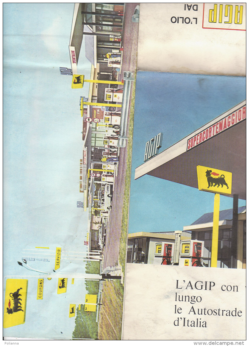 B1648 - MAP - CARTINA PUBBLICITA' BENZINA AGIP SUPERCORTEMAGGIORE - STAZIONI SERVIZIO AUTOGRILL ALEMAGNA AUTOSTRADE - Other & Unclassified