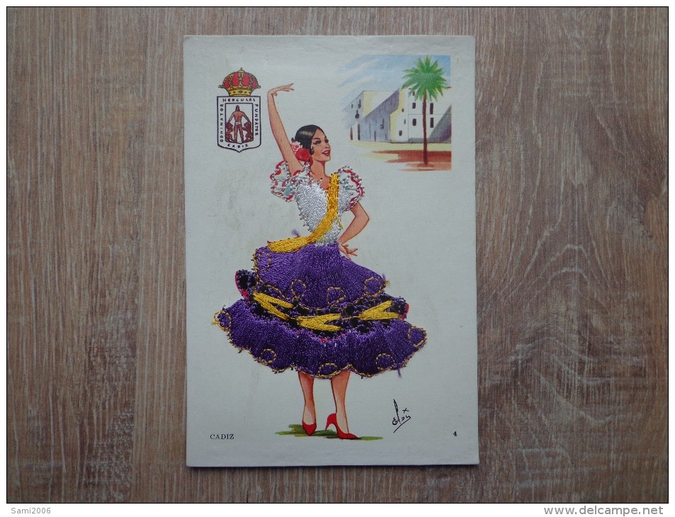 CPA FANTAISIE BRODEE CADIZ DANSEUSE ESPAGNOLE ELSE - Embroidered