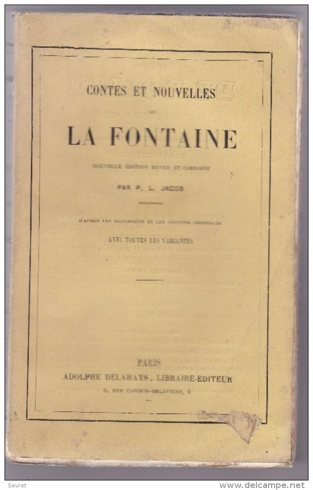 LA FONTAINE  -  Contes Et Nouvelles. D'après Les Manuscrits Et Les éditions Originales - Auteurs Français