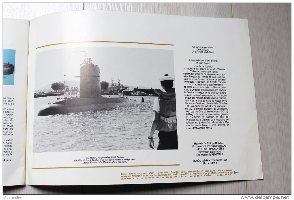 Livre Sous marins Chronique d'histoire maritime Marine Nationale Narval Requin