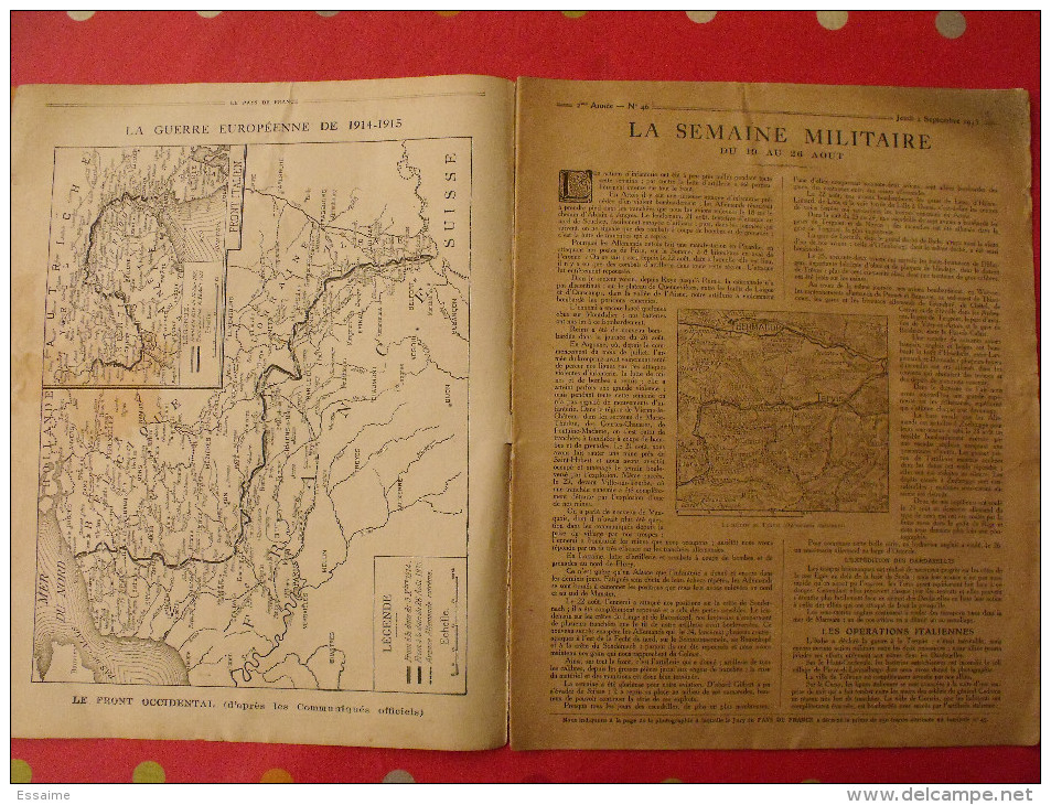 Revue Le Pays De France N° 46. 2 Septembre 1915 Guerre Ministre Marine Augagneur Nombreuses Photos - Oorlog 1914-18