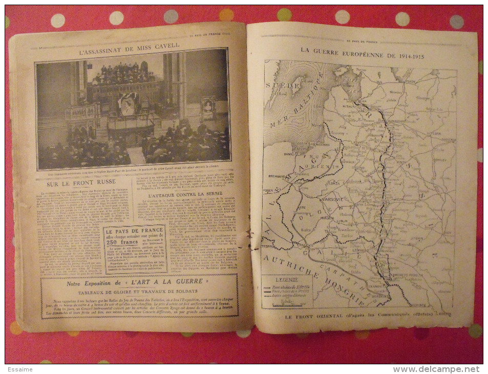 revue Le pays de France n° 56. 11 novembre 1915 Guerre général Sarrail nombreuses photos