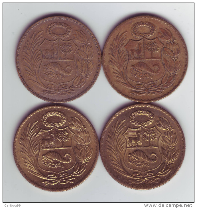 PÉROU Lot De 4 Pièces De 1/2 Sol De Oro 1935 1946 1957 1959 - Peru