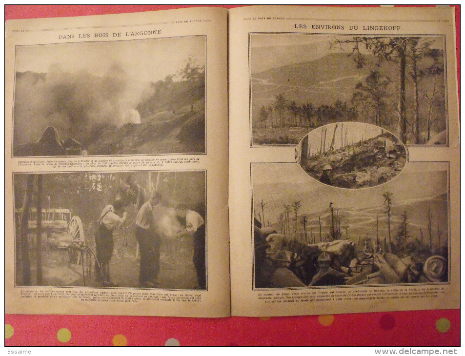 revue Le pays de France n° 59. 2 décembre 1915 Guerre avion aéroplane bombe torpille nombreuses photos