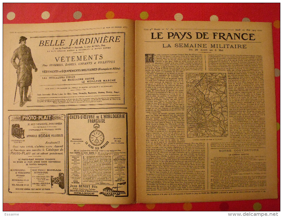 Revue Le Pays De France N° 134. 10 Mai 1917 Guerre Général Duchêne Nombreuses Photos - Oorlog 1914-18