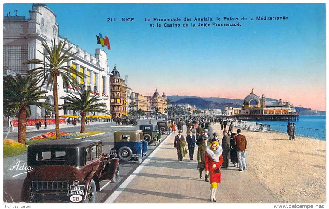 06 - Nice - La Promenade Des Anglais, Le Palais De La Méditerranée Et Le Casino De La Jetée-Promenade (automobiles) - Otros & Sin Clasificación