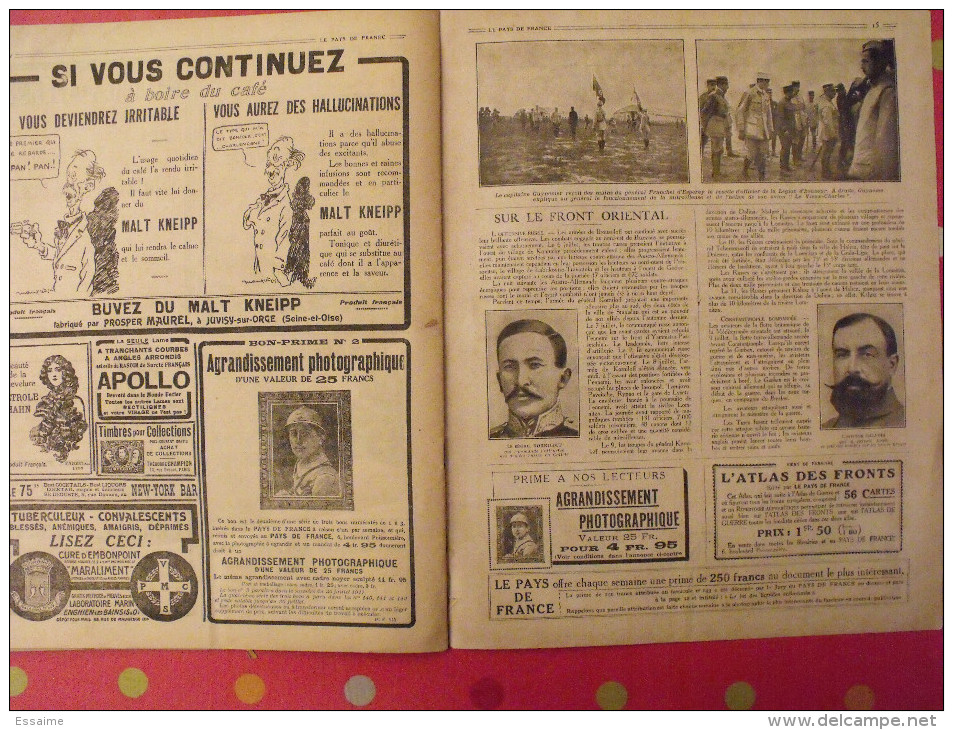 revue Le pays de France n° 144. 19 juillet 1917 Guerre général Blondlat nombreuses photos