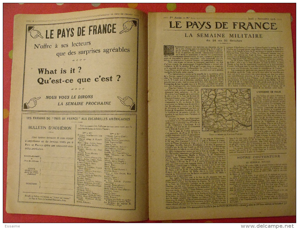 Revue Le Pays De France N° 212. 7 Novembre 1918 Guerre Général Niessel Nombreuses Photos - Oorlog 1914-18