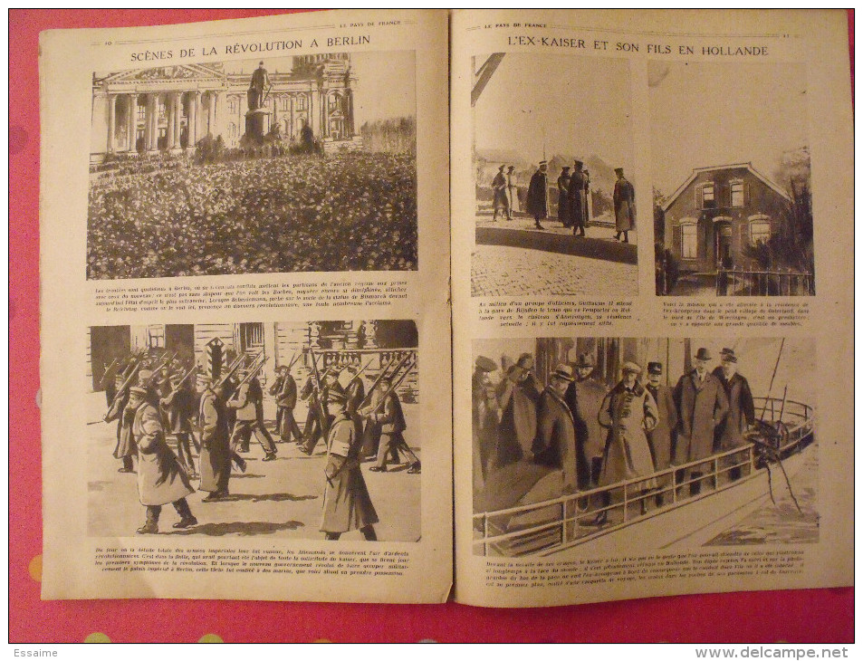 revue Le pays de France n° 217. 12 décembre 1918 Guerre colonel américain House nombreuses photos