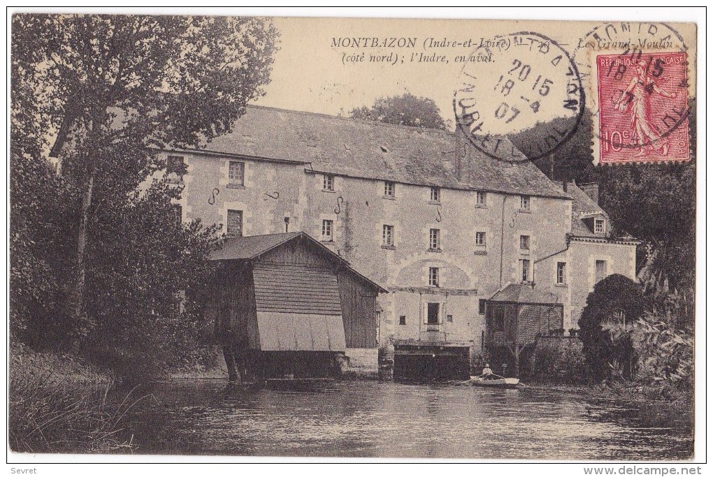 MONTBAZON  - Le Grand Moulin. L'Indre En Aval. Rare. - Montbazon