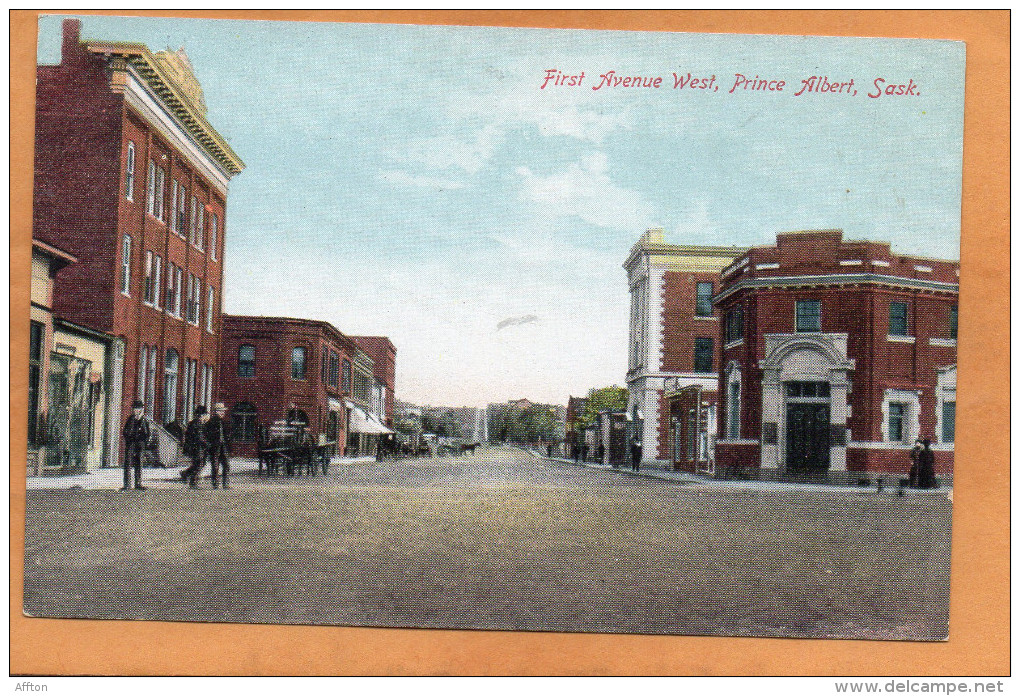 Prince Albert Sask First Ave W 1905 Postcard - Autres & Non Classés