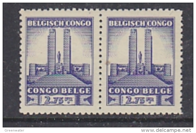 Belgisch Congo 1941 Monument Koning Albert I Te Leopoldstad 2,75Fr  1w (paar) ** Mnh (29278) - Ongebruikt
