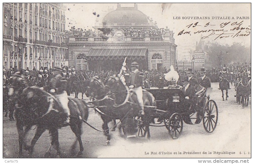 Evènements - Réception Souverains Italie Paris  - Gare Attelage Roi Président - Militaria Garde Républicaine - Recepties