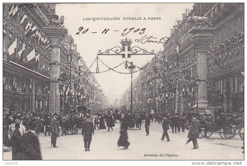 Evènements - Réception Souverains Italie Paris  - Immeubles Avenue De L'Opéra - 1903 - Empfänge