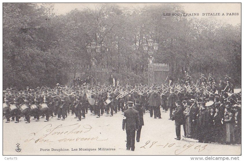 Evènements - Réception Souverains Italie Paris  - Militaria Musique Militaire Porte Dauphine - Empfänge