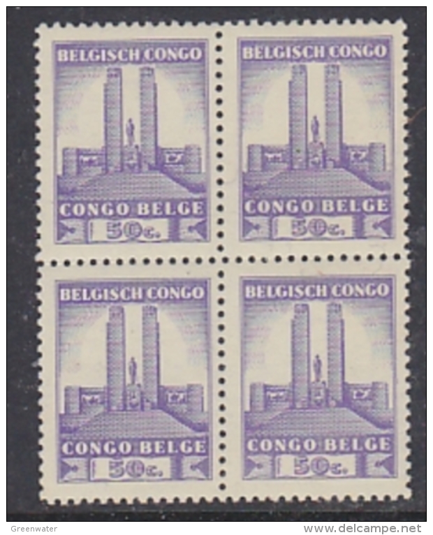 Belgisch Congo 1941 Monument Koning Albert I Te Leopoldstad 50c  1w Bl Van 4  ** Mnh (29280) - Ongebruikt