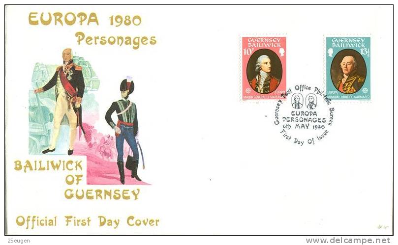 GUERNSEY 1980 EUROPA CEPT FDC - 1980