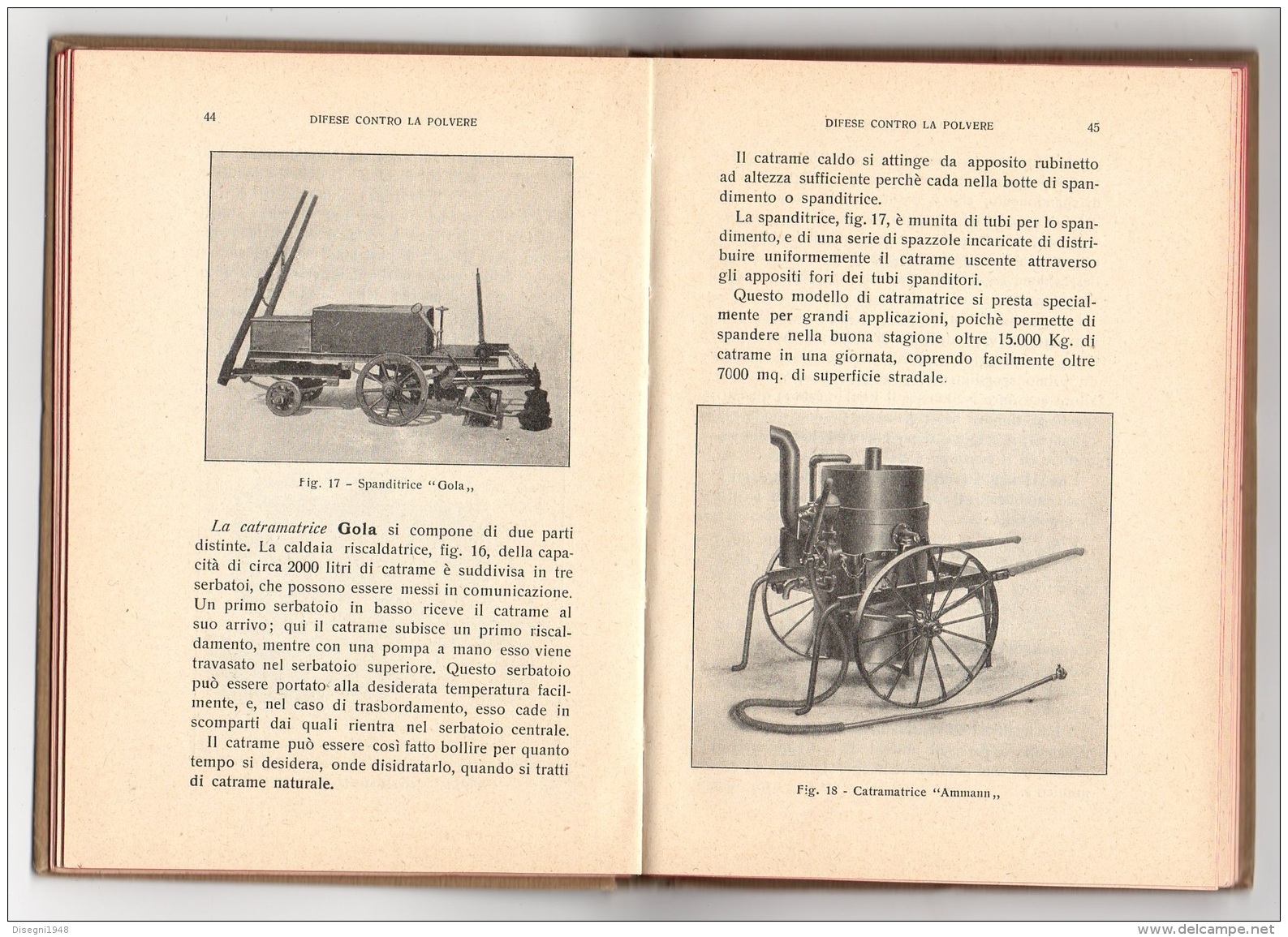 05274 "ING. E. GOLA - LA STRADA MODERNA - LE MACCHINE PER I SERVIZI STRADALI - ULRICO HOEPLI  MILANO - 1926" ORIGINALE - Altri & Non Classificati