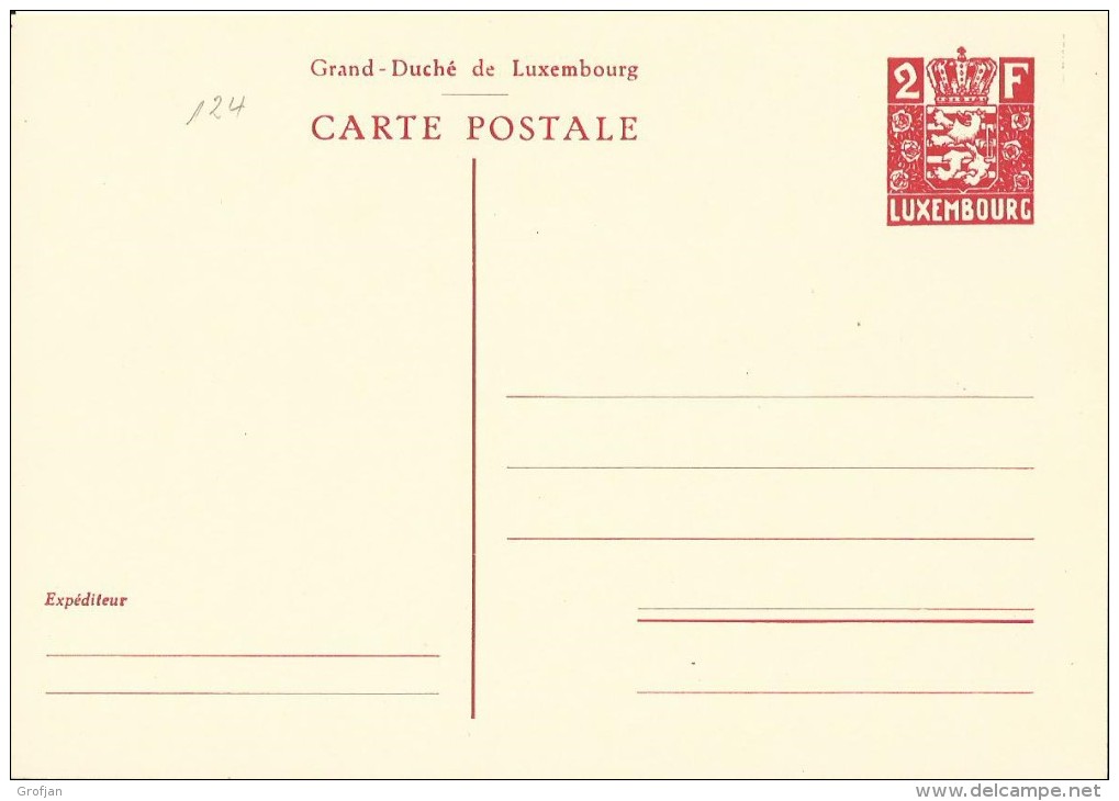 Carte Correspondance - Entier - Stationery - No. 124 - Ganzsachen