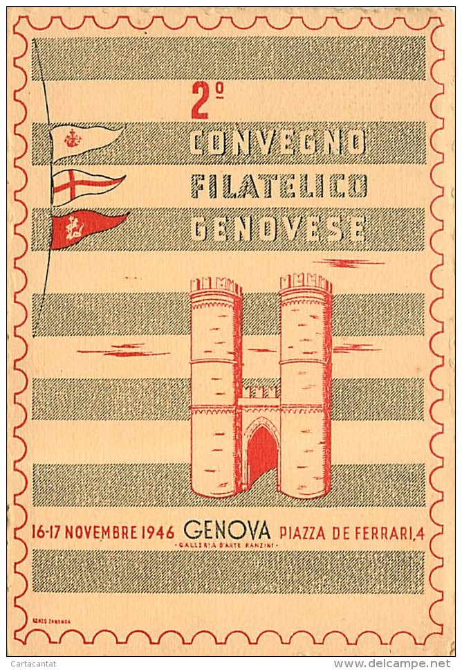 GENOVA - SECONDO CONVEGNO FILATELICO GENOVESE - NOVEMBRE 1946. CON ANNULLI POSTALI DELL'EVENTO - Bourses & Salons De Collections