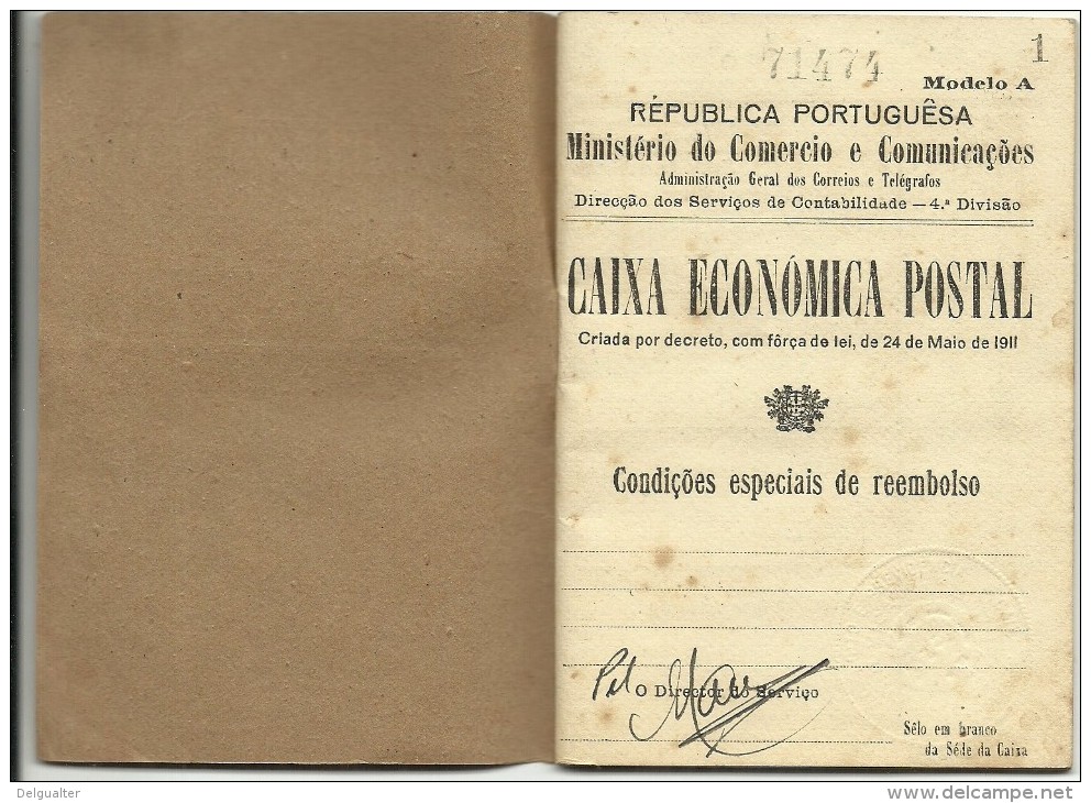 Portugal - Caderneta Dos Correios - Caixa Económica Postal - 1936/1937 - Documenti Storici