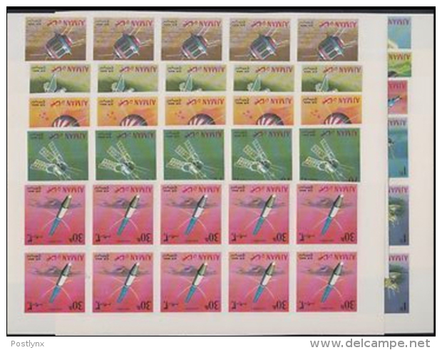 AJMAN 1968 Space IMPERF.10-BLOCKS:10 ( 100 Stamps)   [non Dentelé,Geschnitten] - América Del Norte