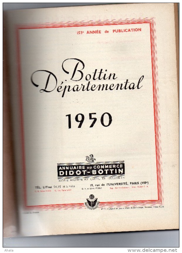 Didot Bottin Vienne 1950..retrouvez Les Anciens Habitant De Vos Communes. - Telefonbücher
