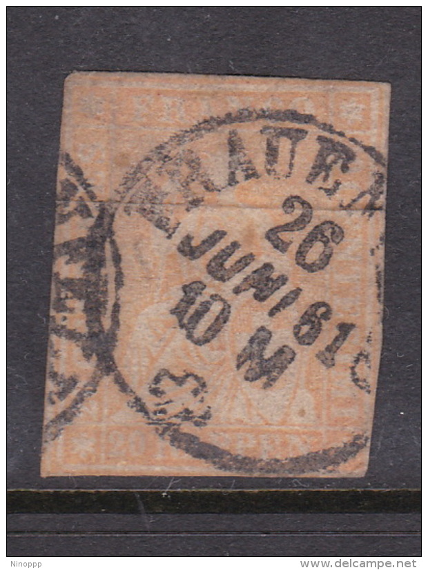 Switzerland 1861 Helvetia, 40 Rappen Yellow Used - Gebraucht