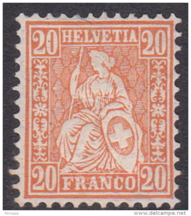 Switzerland 1864 Helvetia, 20 Orange Brown Mint - Nuovi