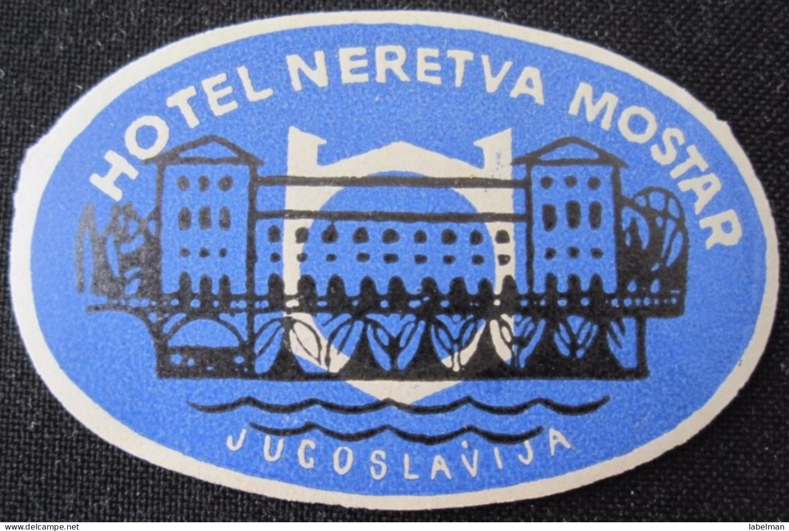 HOTEL JEDNOTA  CEDOK MINI NERETVA MOSTAR CSR CSSR CZECH REPUBLIK LUGGAGE LABEL ETIQUETTE AUFKLEBER DECAL STICKER - Etiquettes D'hotels