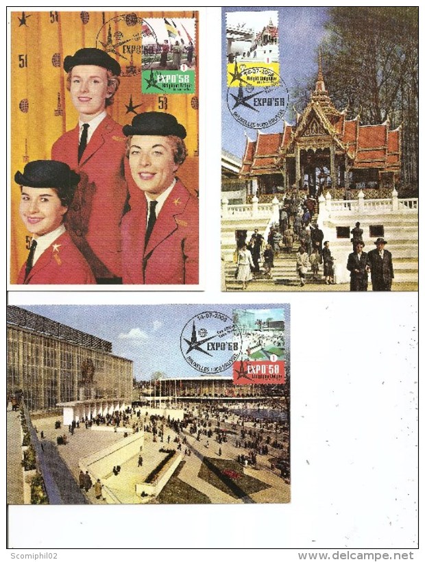 Exposition De Bruxelles -1958 ( Lot De 5 CM De Belgique En Série Complète De 2008 à Voir) - 1958 – Bruxelles (Belgique)