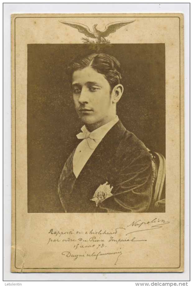PHOTO ORIGINALE (9x11) PAPIER ALBUMINÉ SUR CARTON - NAPOLÉON III JEUNE - Anciennes (Av. 1900)