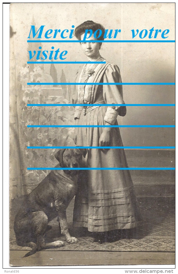 Cpp Portrait De Mme MERIGOT B Et Son Chien Adres Merigot Rue Mademoiselle PARIS XV - Genealogy