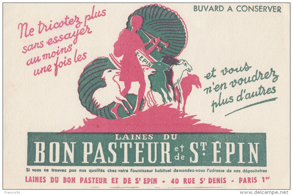 Buvard Laine Bon Pasteur - Paris - Textile & Vestimentaire