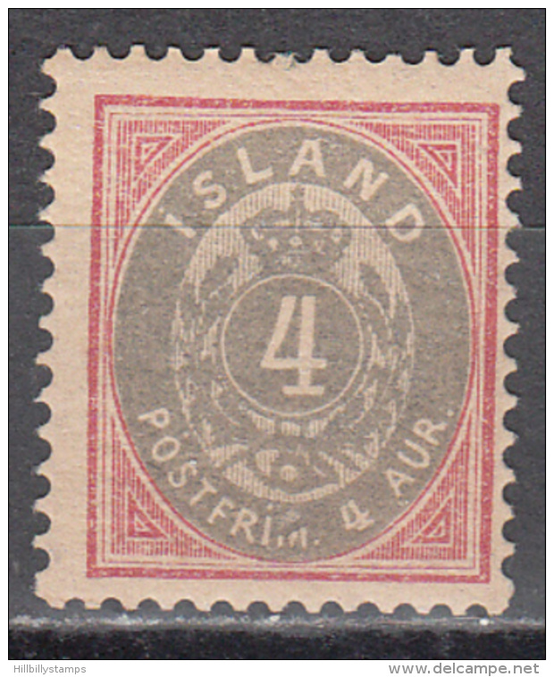 Iceland     Scott No.  23    Unused Hinged      Year  1896 - Unused Stamps