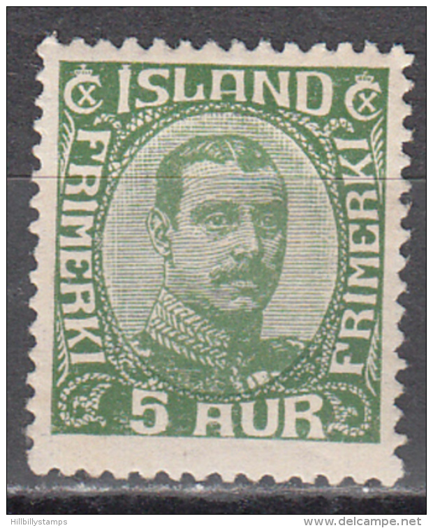 Iceland     Scott No.  111    Unused Hinged      Year  1920 - Unused Stamps