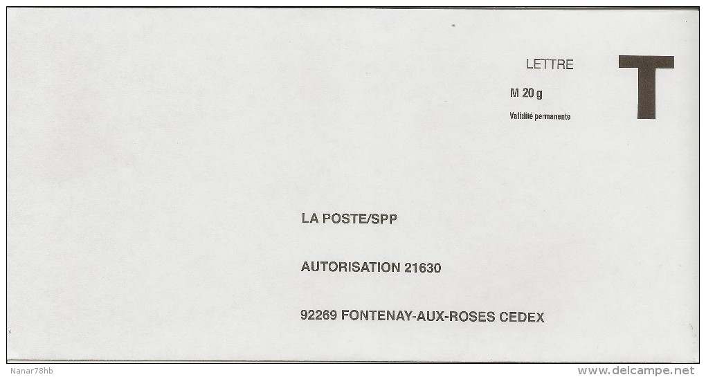 Enveloppe Réponse T La Poste/spp Validité Permanente 20gr - Cartes/Enveloppes Réponse T