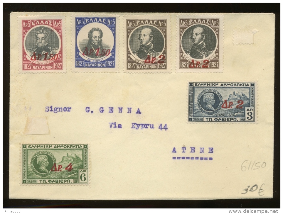 Yv.394/399 *  Collés Sur Une Enveloppe Cote 30 € - Andere & Zonder Classificatie