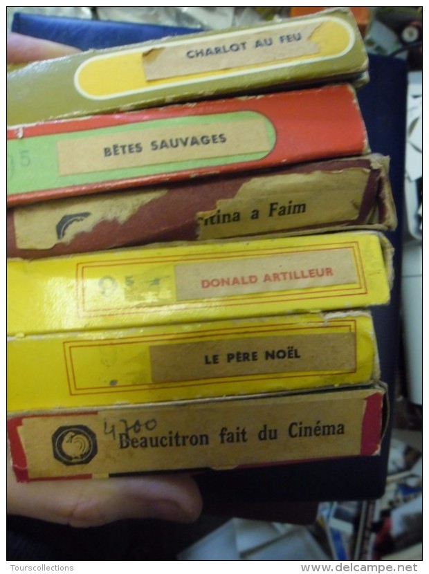 LOT 6 VIDEOS Film BANDES 9,5 MM CINEMA Charlot Au Feu, Walt Disney (donald Artilleur - Le Père Noël) , Bêtes Sauvages - Otros