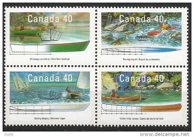 Kanada, 1991, 1233/36, Boote (III): Freizeit Und Sport. MNH ** - Neufs