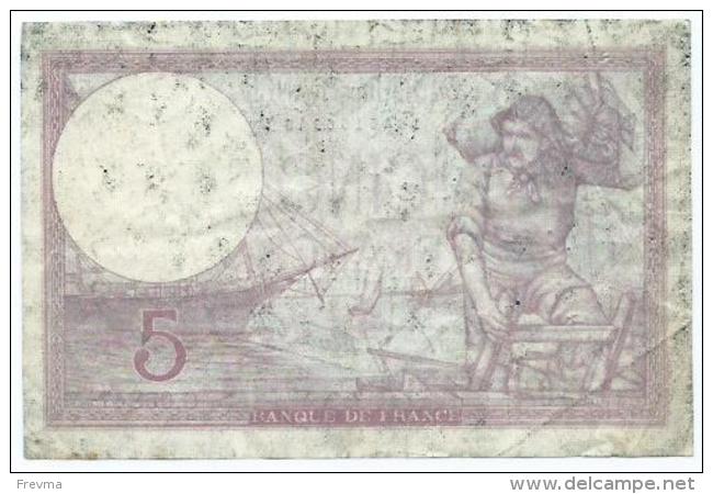 Cinq Francs -violet RY.2=11=1939 RY - 5 F 1917-1940 ''Violet''
