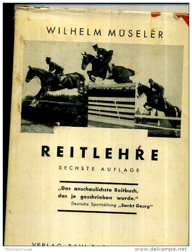 1936 WILHELM MUSELER REITLEHRE - Livres Anciens