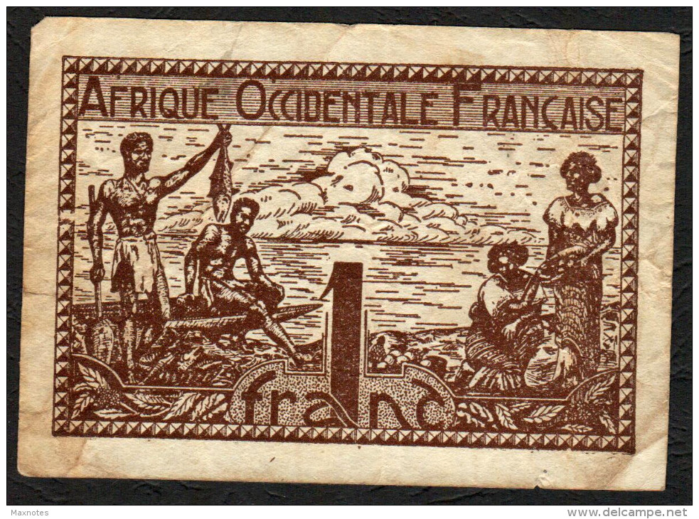 AFRIQUE OCCIDENTALE  (French West Africa)  :  1 Franc - 1944 - P34b - Circulated - Other - Africa