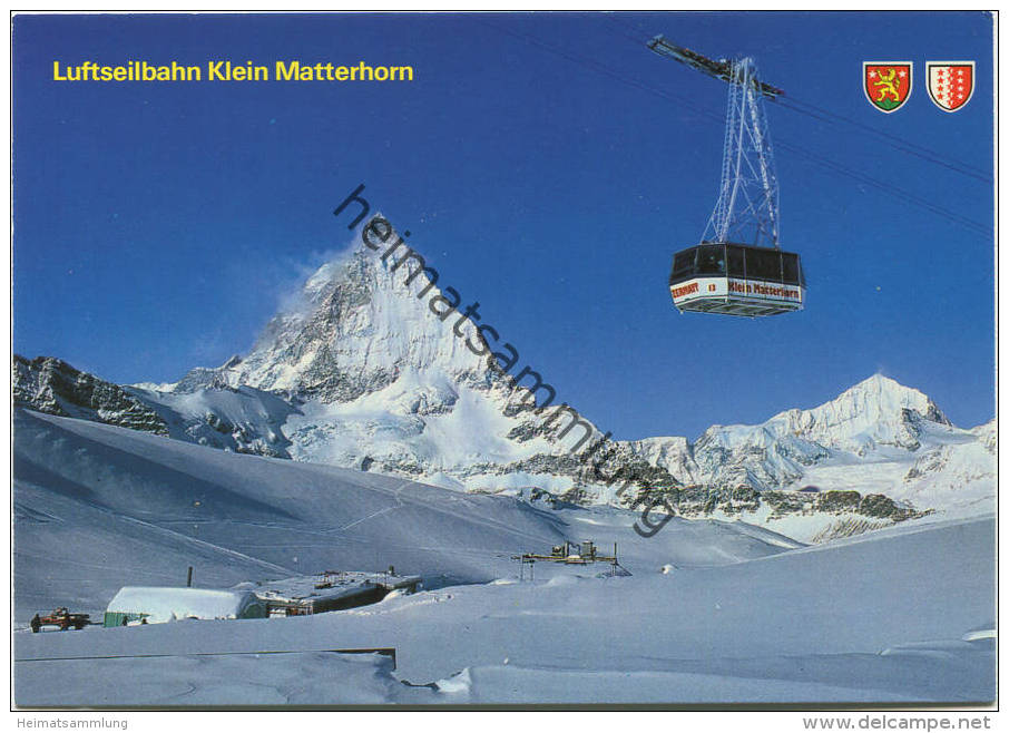 Zermatt - Trockener Steg - Luftseilbahn Klein Matterhorn - Matterhorn - Dent Blanche - AK Grossformat - Verlag Photo Klo - Steg