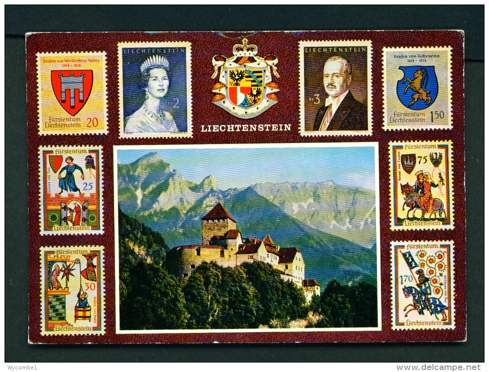 LIECHTENSTEIN  -  Vaduz Castle And Postage Stamps  Unused Postcard - Liechtenstein