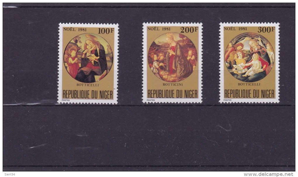 NIGER : Tableaux De Botticelli : Y&T : 560** à 562** - Niger (1960-...)
