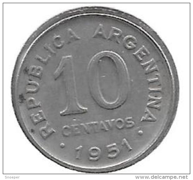 *argentina 10 Centavos 1951  Km 47  Xf - Argentine